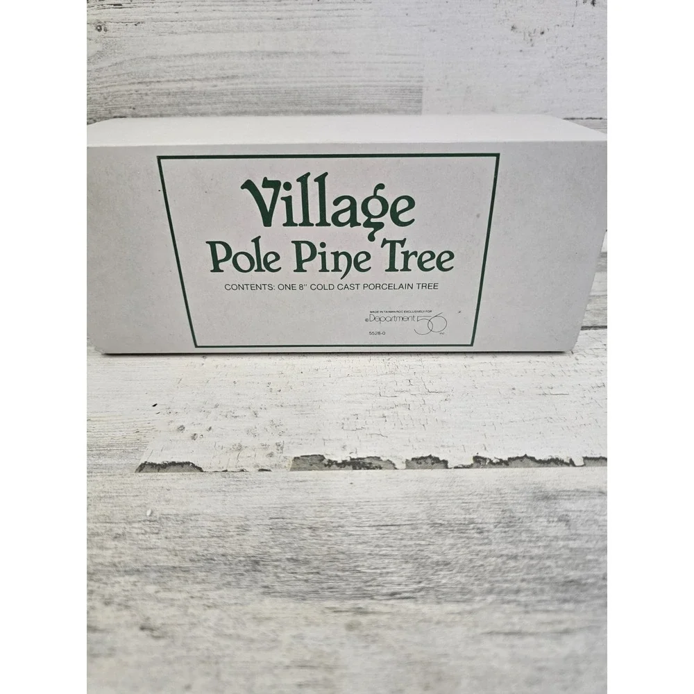 Department 56 Village Pole Pine Tree 8 Inch Porcelain Snow Covered 5528-0 Green